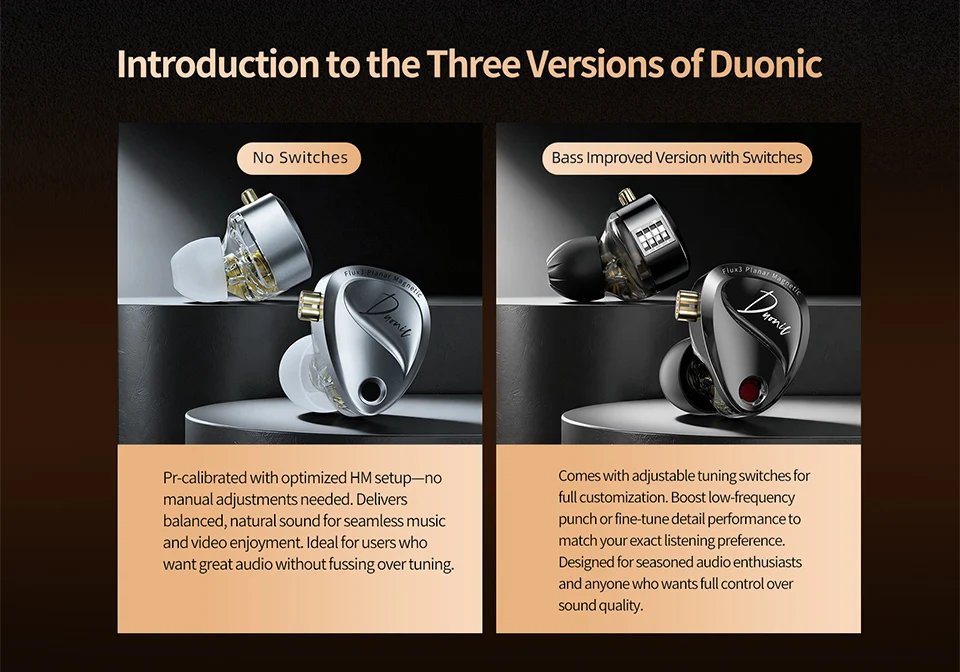 KZ Duonic Black Version Bass Switches  Type-C